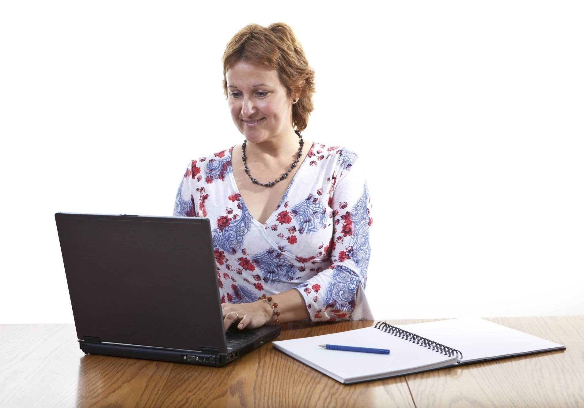 Happy content cheerful office business woman working on laptop computer Please visit my LIGHTBOX CONTAINING THIS SHOOT ONLY(Just click on the thumbnail):